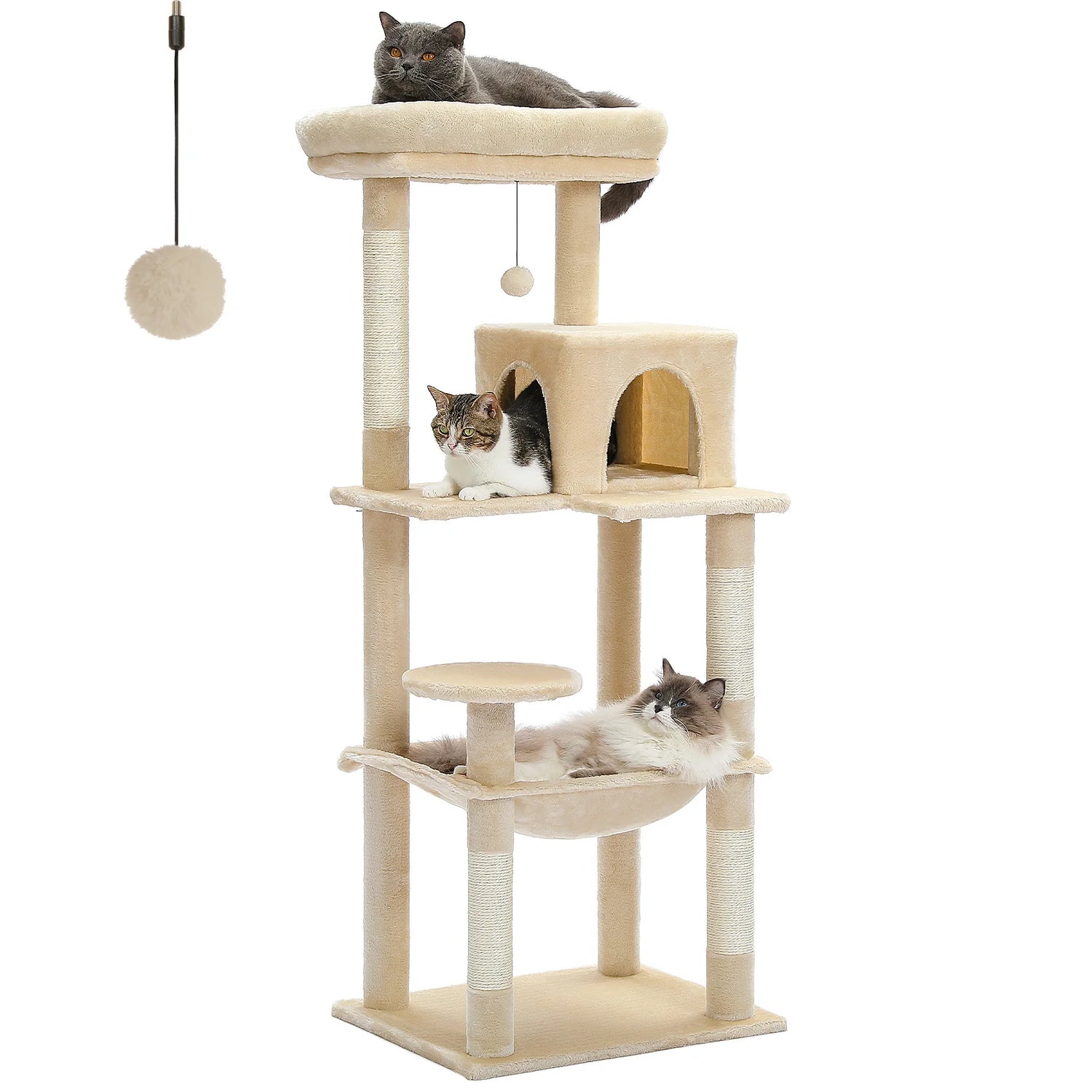 Cat Tree for Indoor Cats | Multi-Level Cat Tower | 5-Level Cat Condo | Indoor Cat Climbing Tree | Cat Activity Tower for Large Cats | Tall Cat Tree with Hammock | Sturdy Cat Furniture for Apartment | Modern Cat Tree for Multiple Cats | Cat Tower for Small Spaces | Cat Scratching Tree with Perches