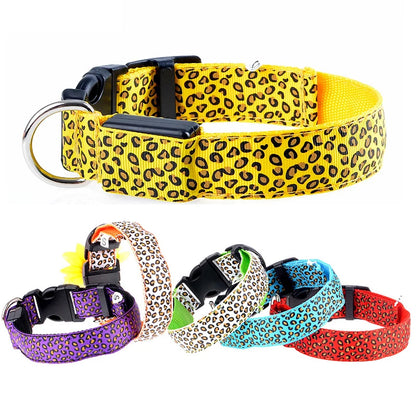 Collar Led Light Night Safety Leopard