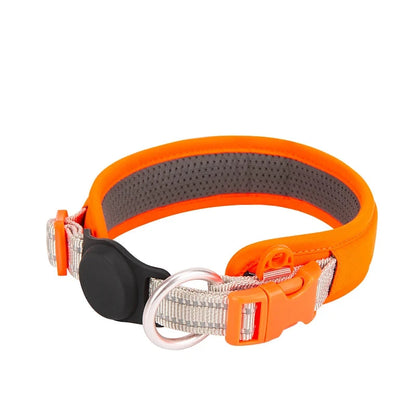 Personalized dog collar with AirTag | Custom AirTag dog collar | Engraved pet collar for AirTag | Dog collar with AirTag holder | AirTag compatible pet collar | Reflective AirTag dog collar | Adjustable dog collar for AirTag | Stylish AirTag pet collar | GPS tracking dog collar | AirTag leather dog collar

