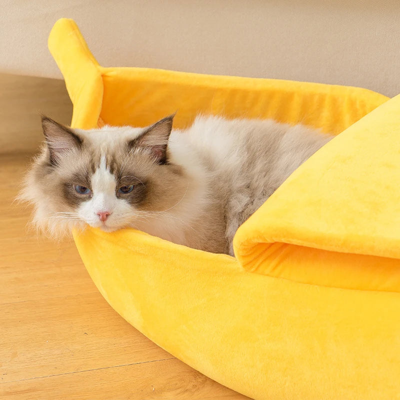 Warm Banana Shaped Dog Cat Bed