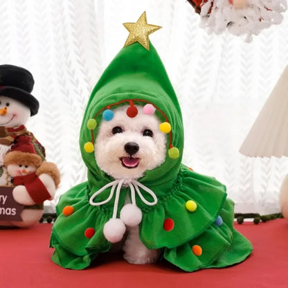 Christmas Dog Cloak Pet Cape