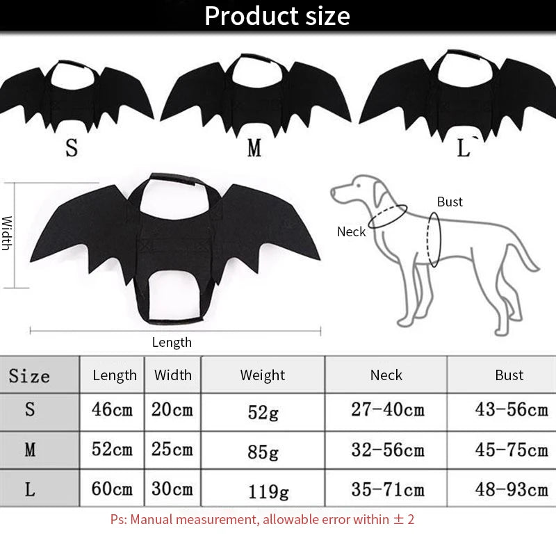 Pet Clothes Bat Wings