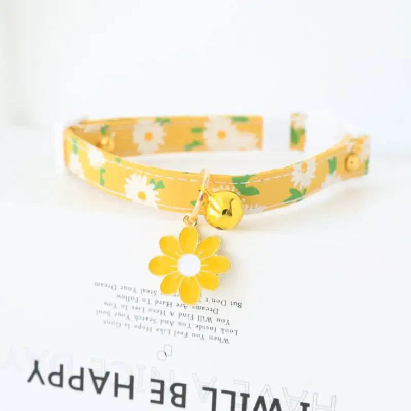 2PCS Cute Cat Collars With Flower Pendant